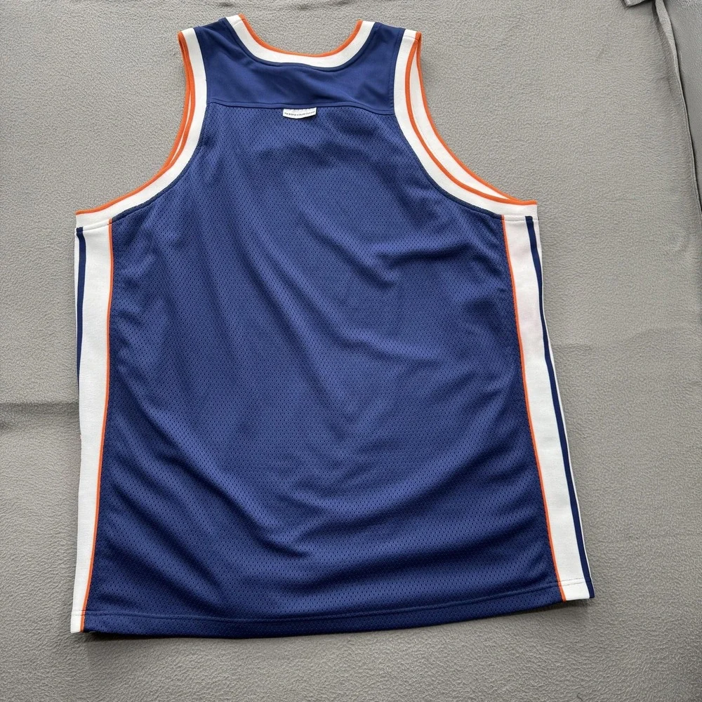 Adidas Tank Shirt Mens 2XL Tall Blue Mesh Striped Basketball Jersey Performance
